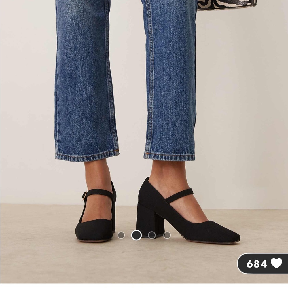 ASOS Black Chunky Heel Mary Jane Shoes